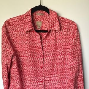 Chico's button down red and white  shirt 2
